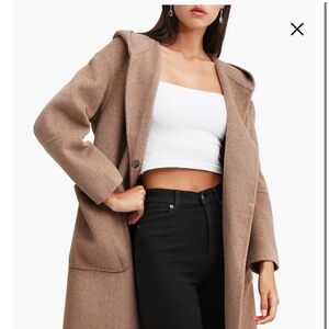 New Belle & Bloom Walk This Way Wool Blend Oversized Beige Neutral Coat